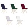 5-Piece Butterfly Extension Table Stacking Chair Set with Royal White Cushions