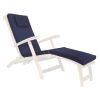 7-Piece Oval Extension Table Folding Chair Set with Royal White Cushions