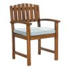 9-Piece Twin Butterfly Leaf Teak Extension Table Folding Chair Set with Green Cushions