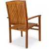 7-Piece Twin Butterfly Leaf Teak Extension Table Dining Chair Set with Blue Cushions