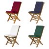 9-Piece Twin Butterfly Leaf Teak Extension Table Folding Chair Set with Royal White Cushions