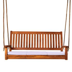 Teak Swing with Royal White Cushions