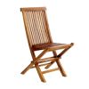 5-Piece 4-ft Teak Round Folding Table Set Folding Chair Set