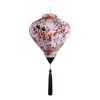 12" Grey Floral Chinese Cloth Lantern Traditional Festival Lampshade Decorative Hanging Paper Lantern