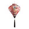 12" Color Matching Grid Chinese Cloth Lantern Traditional Festival Lampshade Decorative Hanging Paper Lantern