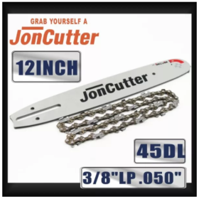 12 inch 3/8 LP .050 45DL Saw chain and Guide Bar Combo For JonCutter Prowler Puppy G2500 Chainsaw