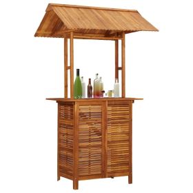 Patio Bar Table with Rooftop 48"x41.7"x85.4" Solid Acacia Wood