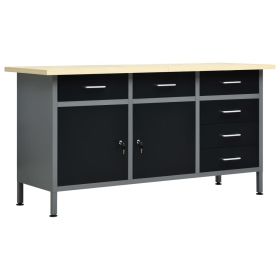 Workbench Black 63"x23.6"x33.5" Steel