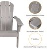 Adirondack Chair Holder HDPE Patio Chairs Weather Resistant Outdoor Chairs for Lawn; Deck; Backyard; Garden; Fire Pit; Plastic Outdoor Chairs -Gray