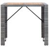 5 Piece Patio Bar Set Poly Rattan and Acacia Wood Gray