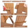 TALE Adirondack Chair Backyard Outdoor Furniture Painted Seating with Cup Holder All-Weather and Fade-Resistant Plastic Wood for Lawn Patio Deck Garde