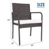 Trendy And Pratical Outdoor Patio Rattan Dining Chairs Cushioned Sofa 4 Pcs Set