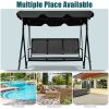 3 Person Steel Frame Patio Swing with Polyester Angle and Adjustable Canopy