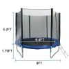 8FT Trampoline with Safety Enclosure Net and Ladder Bounding Table; Trampoline Combo Jumping Trampoline Fitness