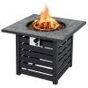 Square Propane Fire Pit Table with Lava Rocks and Rain Cover