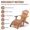 TALE Adirondack Ottoman Footstool All-Weather and Fade-Resistant Plastic Wood for Lawn Outdoor Patio Deck Garden Porch Lawn Furniture Brown