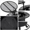 32" Round Black Finish Iron Fire Pit