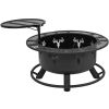 32" Round Black Finish Iron Fire Pit