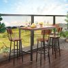 Bar Table Set with 4 Bar stools with backrest