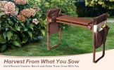 Heavy Duty Widen Garden Kneeler and Seat Bench Folding Garden Workseat with EVA Foam Kneeling Pad and Dual Pouch