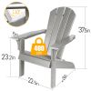 Adirondack Chair Holder HDPE Patio Chairs Weather Resistant Outdoor Chairs for Lawn; Deck; Backyard; Garden; Fire Pit; Plastic Outdoor Chairs -Gray