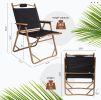 Aluminum Alloy Folding Chair 2 PCS Outdoor Wood Grain Camping Chair Portable Leisure Fishing Stool;  Support 265lbs