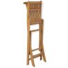 Folding Patio Bar Stools 2 pcs Solid Teak Wood