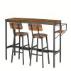 Bar Table Set with wine bottle storage rack