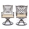 [Only for Pickup] 5 Piece Patio Dining Set Outdoor Furniture, Deep Cushioned Aluminum Swivel Rocker Chair Set with 46 inch Round Mosaic Tile Top Alumi