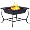 Fire Pit Black 17.7"x17.7"x17.7" Steel