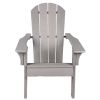 Adirondack Chair Holder HDPE Patio Chairs Weather Resistant Outdoor Chairs for Lawn; Deck; Backyard; Garden; Fire Pit; Plastic Outdoor Chairs -Gray