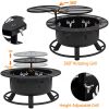 32" Round Black Finish Iron Fire Pit