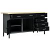 Workbench Black 63"x23.6"x33.5" Steel