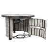 36 inch Gas Propane Fire Pit Table; 50000 BTU Round Gas Fire Table with Lid & Lava Rock; Grey Rattan & Wicker Base; Outdoor Gas Firepit Table for Outs