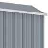 Garden Firewood Shed Gray 96.5"x38.6"x62.6" Galvanized Steel