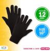 12 Pairs of Brown Jersey Gloves 10' Size Cotton Polyester Knit Gloves for Cooking Grill Barbecue Garden Painter Mechanic Work Industrial Warehouse