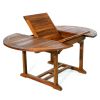 5-Piece 4-ft Teak Round Folding Table Set Folding Chair Set