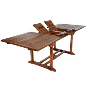 5-Piece Twin Butterfly Leaf Teak Extension Table Folding Arm Set