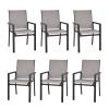 MEOOEM Patio Dining Chairs 2PCS Outdoor Metal Textilene Outdoor Dining Chairs; Durable for Lawn Garden Backyard Pool All Weather