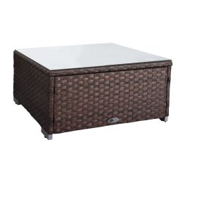 Large Size Rattan Patio Coffee Tables (Color: brown)