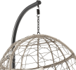 Patio Wicker Swing Egg Chair Basket Rattan Teardrop Hanging Lounge Chair with Stand and Cushions