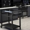 Outdoor Prep Dining Table; Movable Pizza Oven Stand;  Stainless Steel Patio Bar Cart; Patio Grilling Backyard BBQ Grill Cart