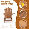 TALE Folding Adirondack Chair with Pullout Ottoman with Cup Holder;  Oversized;  Poly Lumber;   for Patio Deck Garden;  Backyard Furniture;  Easy to I