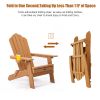 TALE Folding Adirondack Chair with Pullout Ottoman with Cup Holder;  Oversized;  Poly Lumber;   for Patio Deck Garden;  Backyard Furniture;  Easy to I