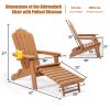 TALE Folding Adirondack Chair with Pullout Ottoman with Cup Holder;  Oversized;  Poly Lumber;   for Patio Deck Garden;  Backyard Furniture;  Easy to I