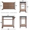 Outdoor Prep Dining Table; Movable Pizza Oven Stand;  Stainless Steel Patio Bar Cart; Patio Grilling Backyard BBQ Grill Cart