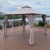 10x10 Ft Outdoor Patio Garden Gazebo Canopy, Outdoor Shading, Gazebo Tent With Curtains