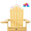 TALE Folding Adirondack Chair with Pullout Ottoman with Cup Holder;  Oversized;  Poly Lumber;   for Patio Deck Garden;  Backyard Furniture;  Easy to I