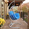 Indoor Outdoor Hanging Egg Swing Chair with Cushion and C Stand;  Egg Shaped Hanging Swing Chair;  Egg-Shaped Hammock Swing Chair Single Seat