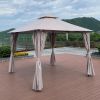 10x10 Ft Outdoor Patio Garden Gazebo Canopy, Outdoor Shading, Gazebo Tent With Curtains